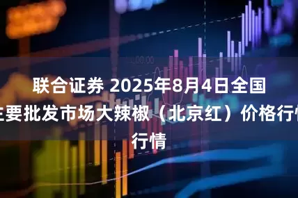 联合证券 2025年8月4日全国主要批发市场大辣椒（北京红）价格行情